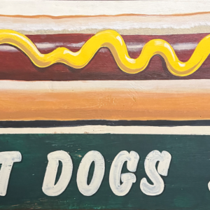 vintage style hot dog sign