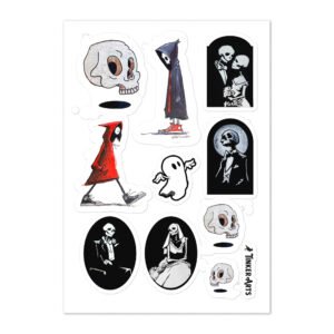spooky cute character sticker sheet by tinker arts